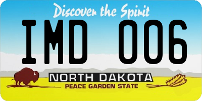ND license plate IMD006