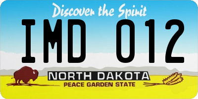 ND license plate IMD012