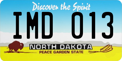 ND license plate IMD013