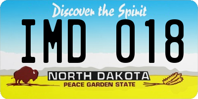 ND license plate IMD018