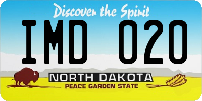 ND license plate IMD020