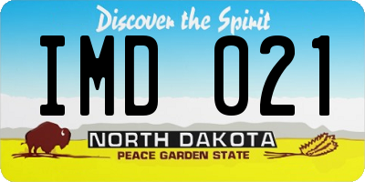 ND license plate IMD021
