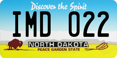 ND license plate IMD022