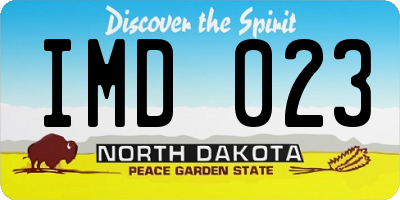 ND license plate IMD023