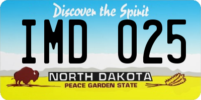 ND license plate IMD025