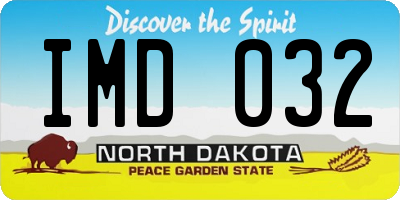 ND license plate IMD032