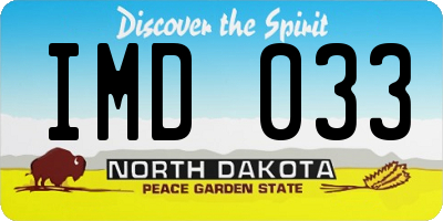 ND license plate IMD033