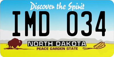 ND license plate IMD034