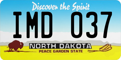 ND license plate IMD037