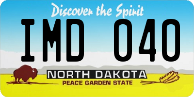ND license plate IMD040
