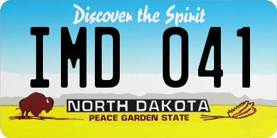 ND license plate IMD041
