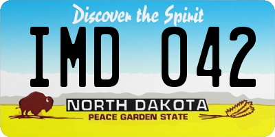 ND license plate IMD042