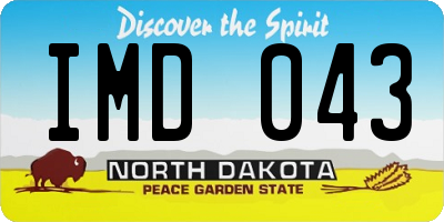ND license plate IMD043