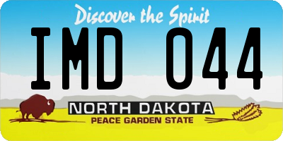 ND license plate IMD044