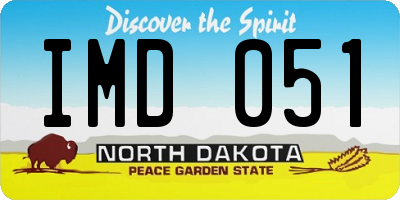 ND license plate IMD051