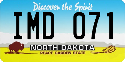 ND license plate IMD071