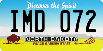 ND license plate IMD072