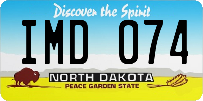ND license plate IMD074
