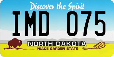 ND license plate IMD075