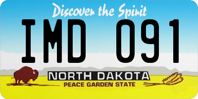 ND license plate IMD091