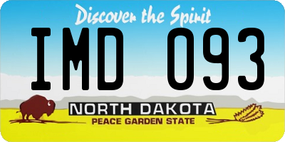 ND license plate IMD093