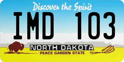ND license plate IMD103