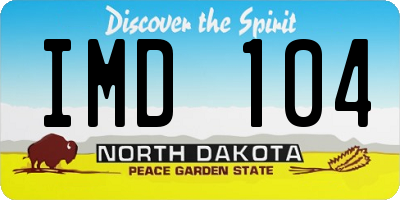 ND license plate IMD104