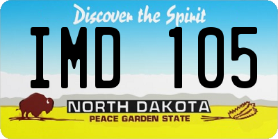 ND license plate IMD105