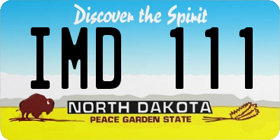 ND license plate IMD111