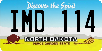 ND license plate IMD114