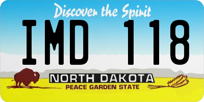 ND license plate IMD118