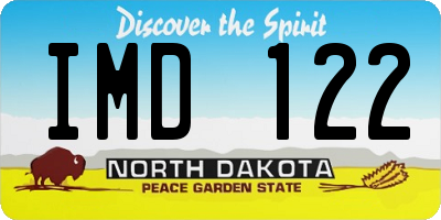 ND license plate IMD122