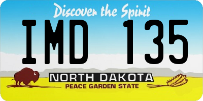 ND license plate IMD135