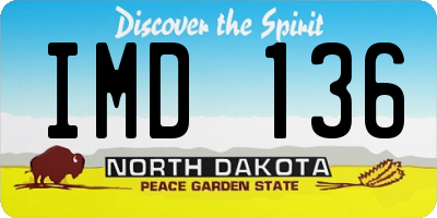 ND license plate IMD136