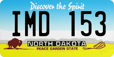 ND license plate IMD153