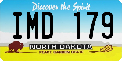 ND license plate IMD179