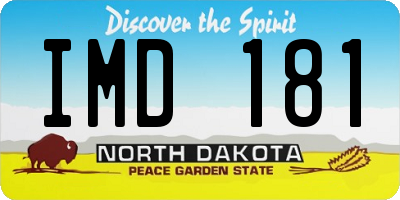 ND license plate IMD181