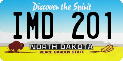 ND license plate IMD201