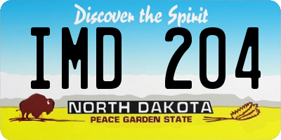 ND license plate IMD204