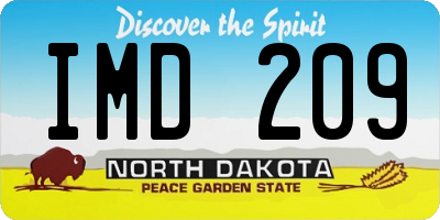 ND license plate IMD209