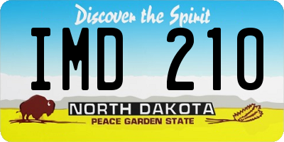 ND license plate IMD210