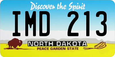 ND license plate IMD213