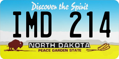 ND license plate IMD214