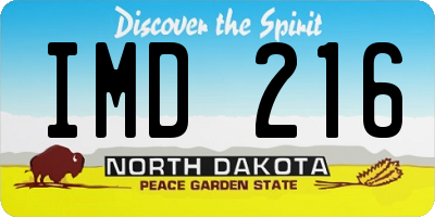 ND license plate IMD216