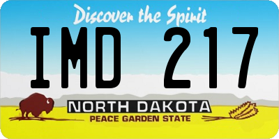 ND license plate IMD217