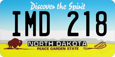 ND license plate IMD218
