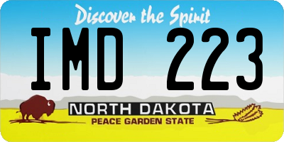 ND license plate IMD223