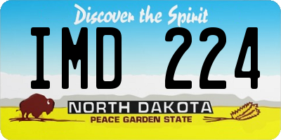 ND license plate IMD224