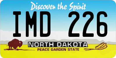 ND license plate IMD226