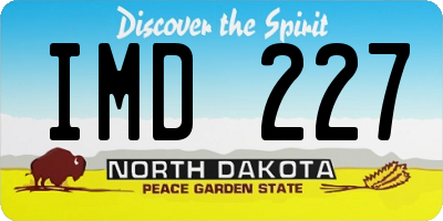 ND license plate IMD227